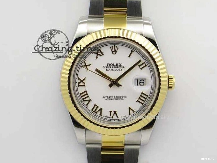 MiroTime 0404 DateJust II 116333 SS YG 41mm EW Best Edition White Dial Roman Markers On SS Bracelet A Casual 3821